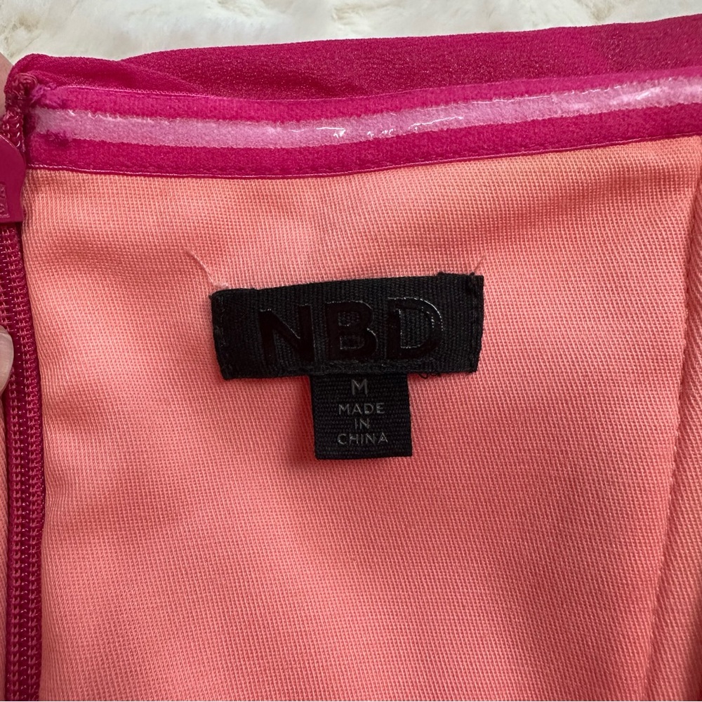 NBD Anaisha Vibrant Pink and Orange Strapless Mini Dress, M - Picture 10 of 12